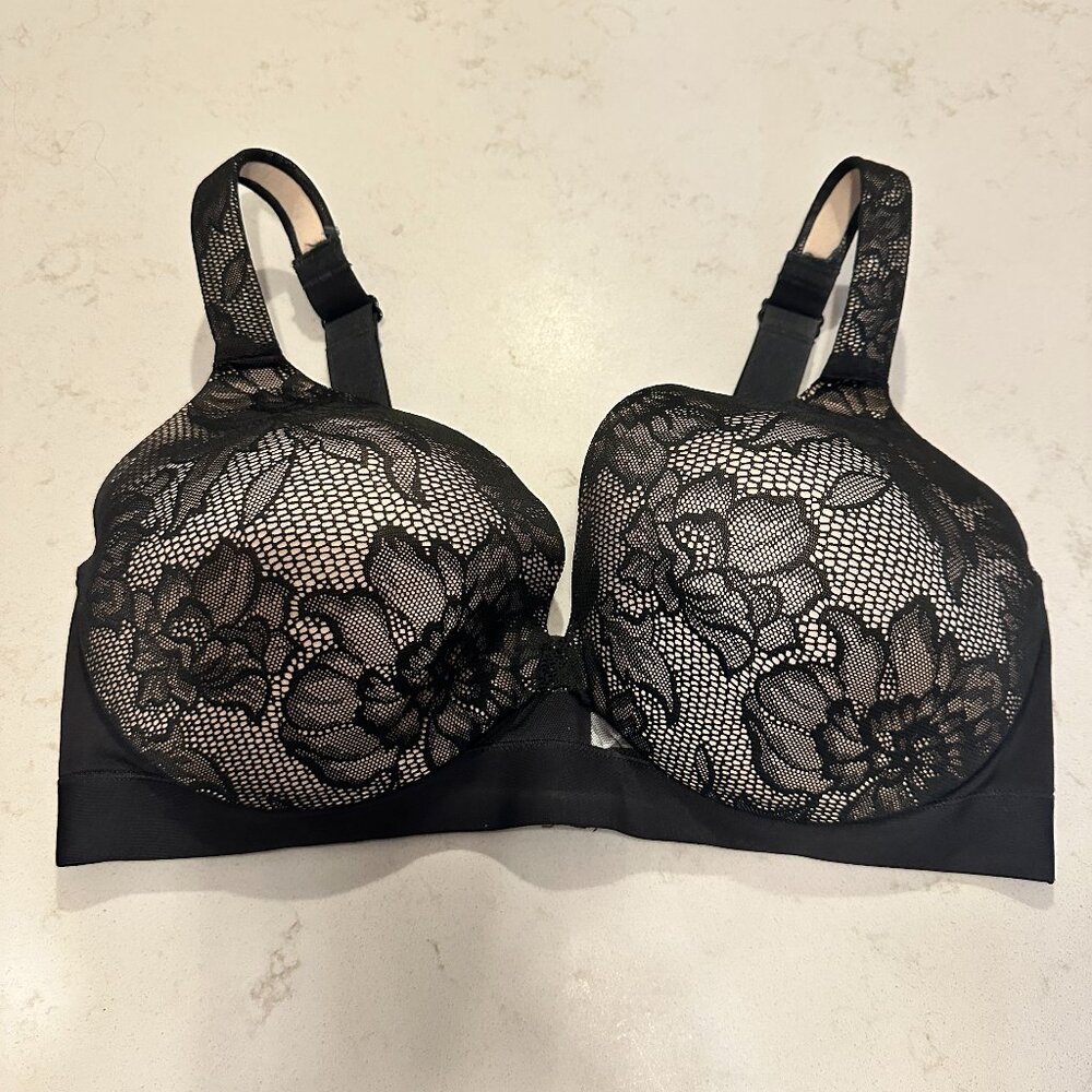 Cacique Full Coverage Lace Bra 38DDD Underwire Smoothing Lane Bryant